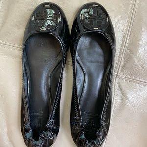 Tory Burch Rita Flat Black Patent Leather
